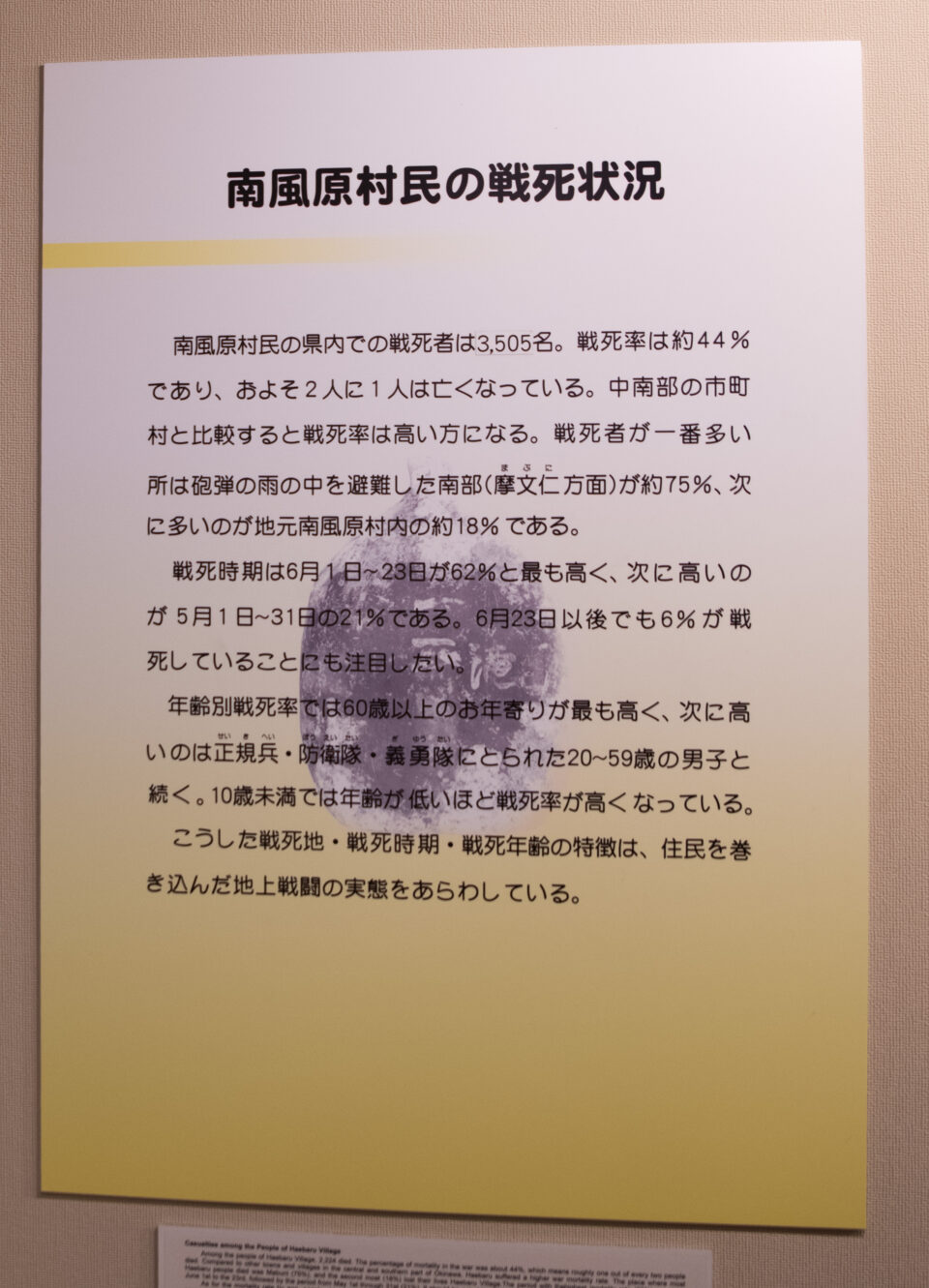 南風原村民の戦死状況